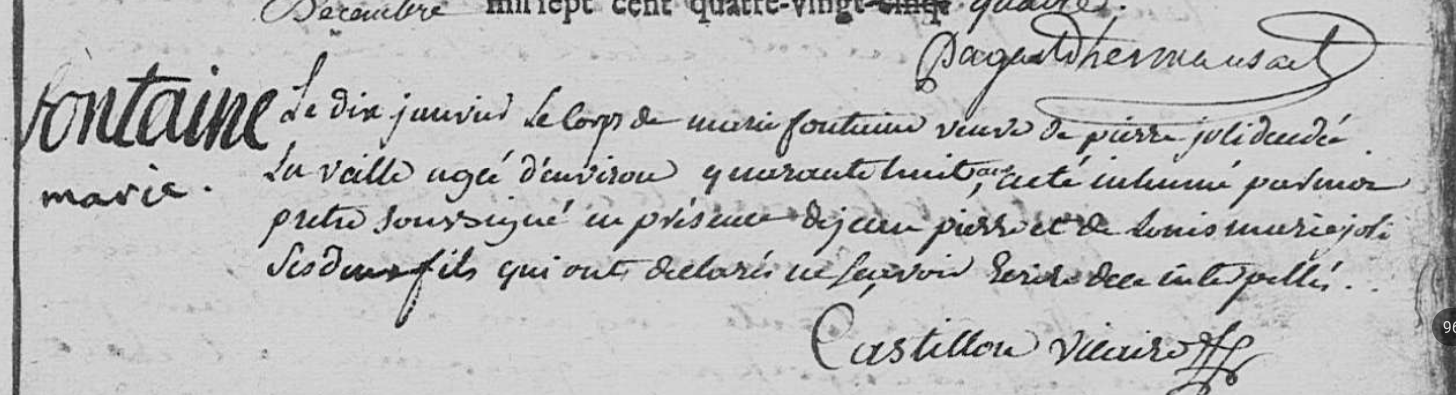 Décès 1785