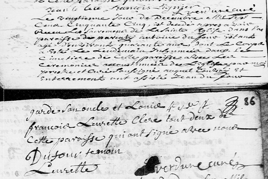 Décès 1755