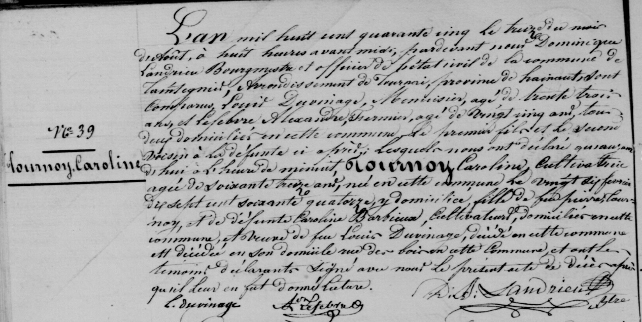 Décès 1845