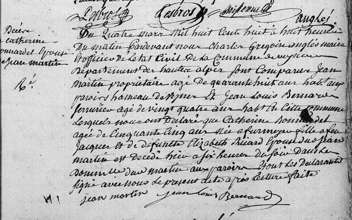Décès 1808