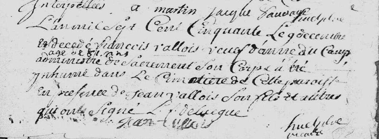 Décès 1750