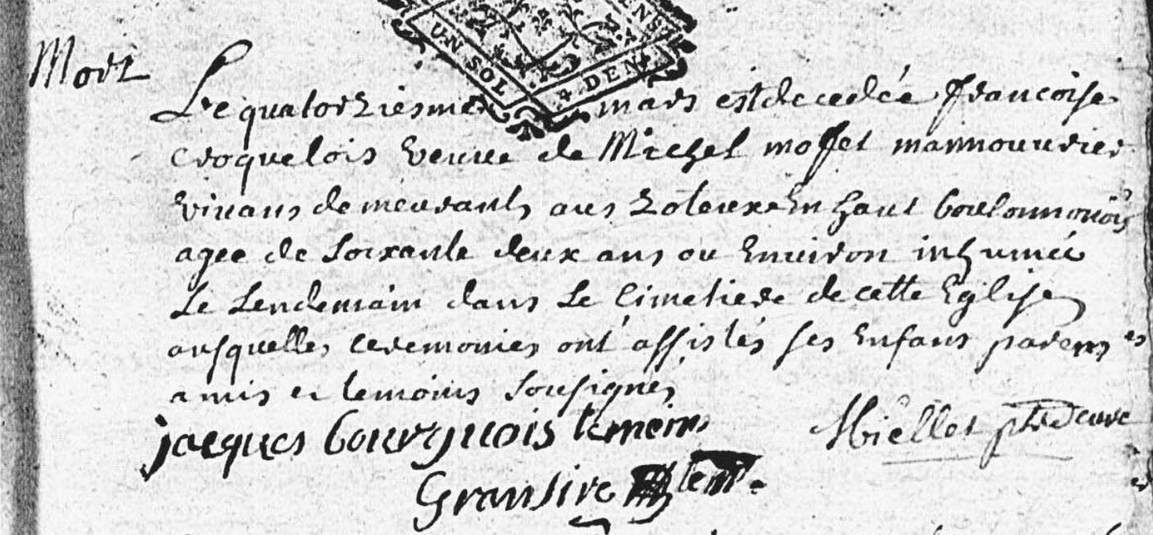 Décès 1737