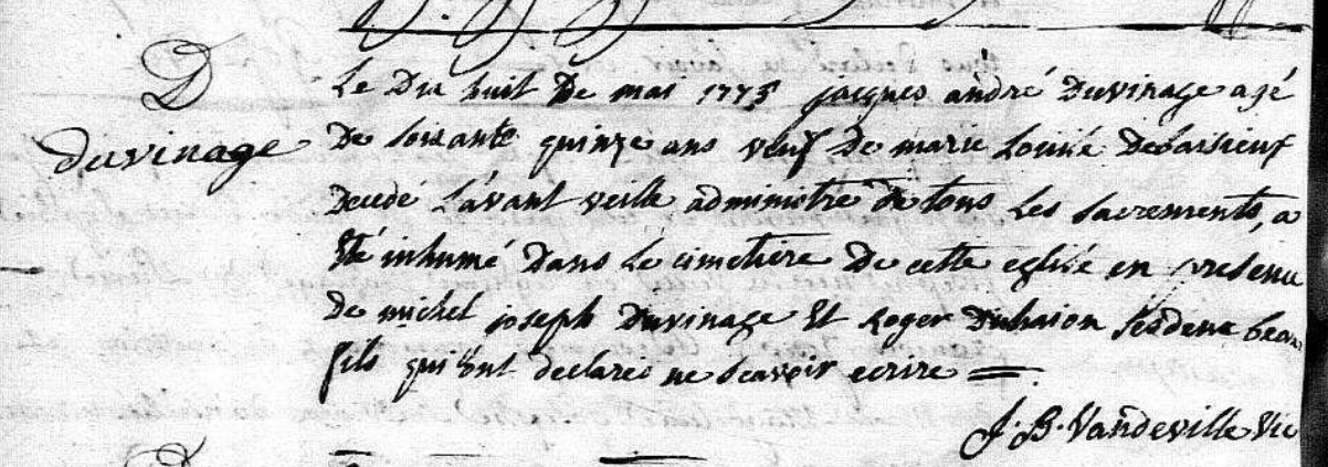 Décès 1775