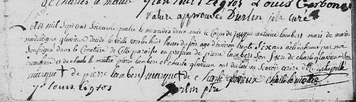 Décès 1764