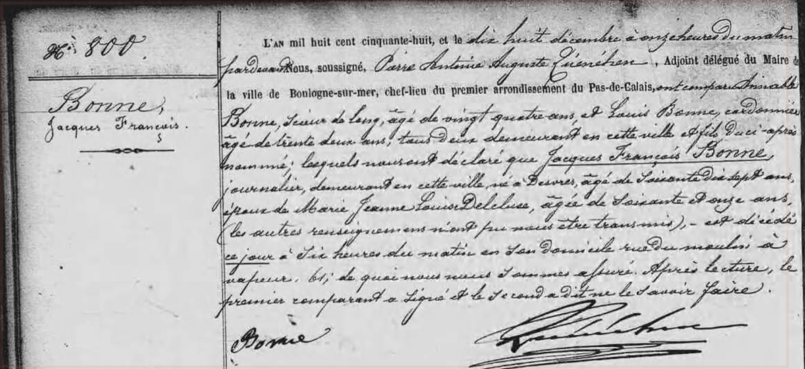 Décès 1858