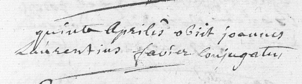 Décès 1764