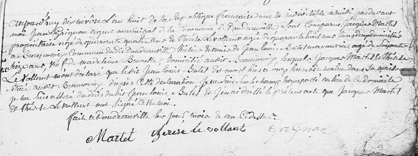 Décès 1799
