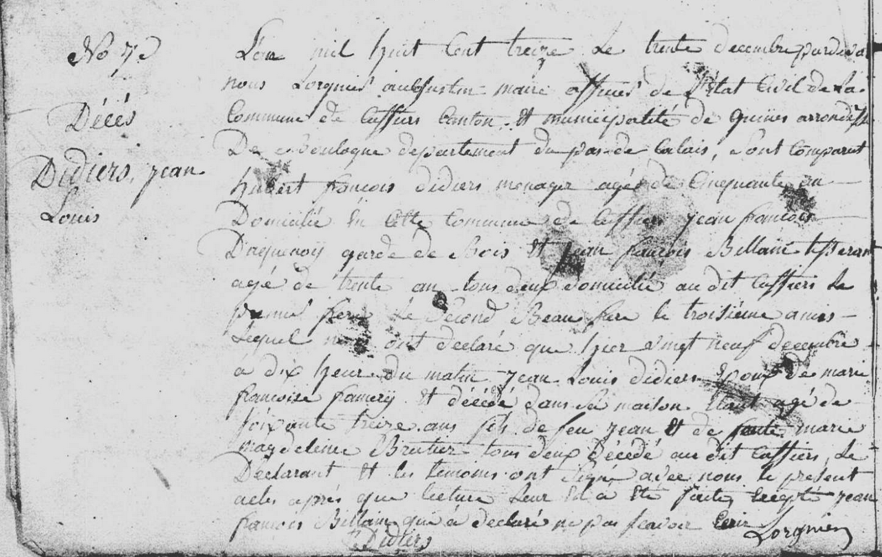 Décès 1813