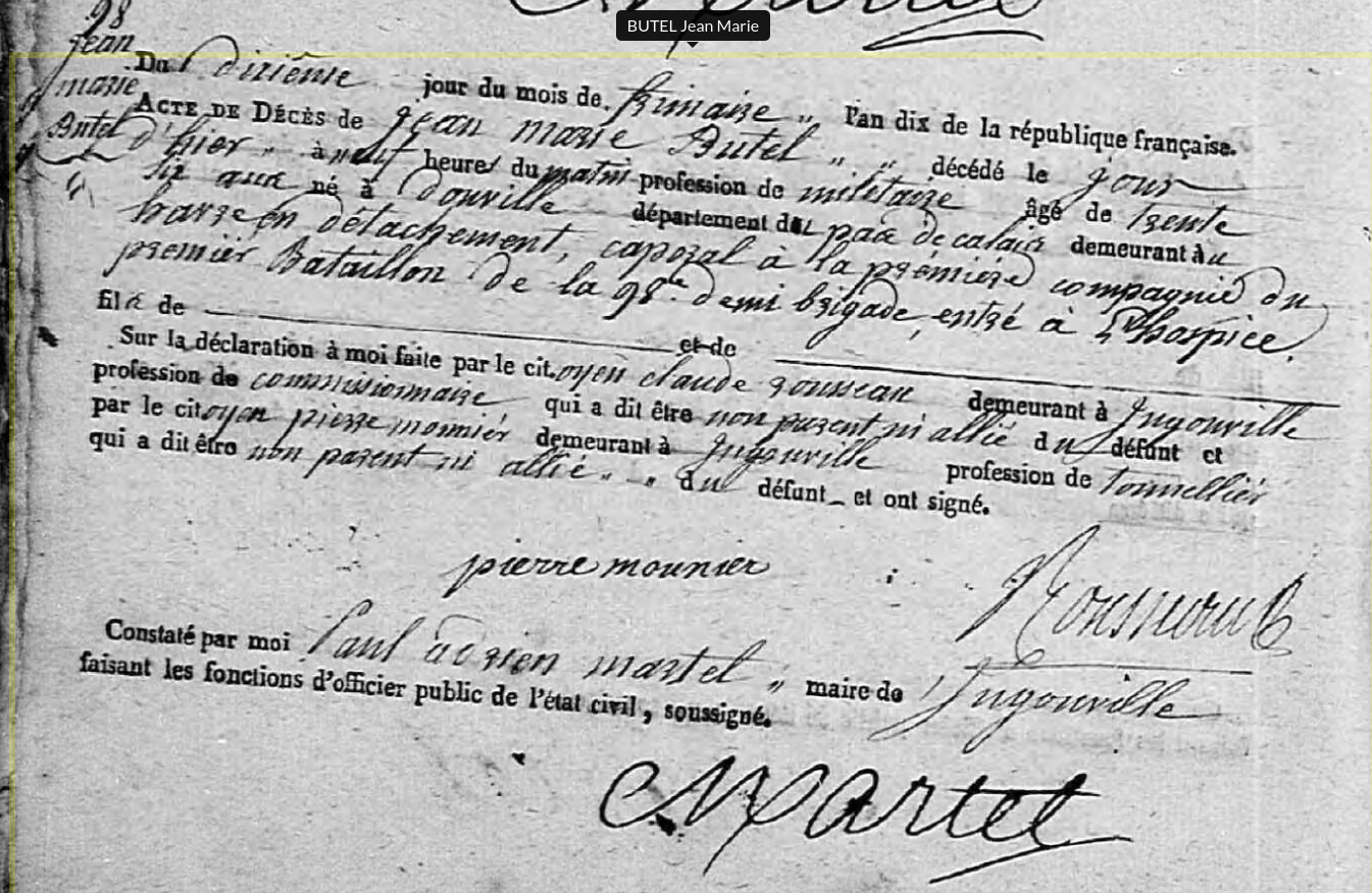 Décès 1801