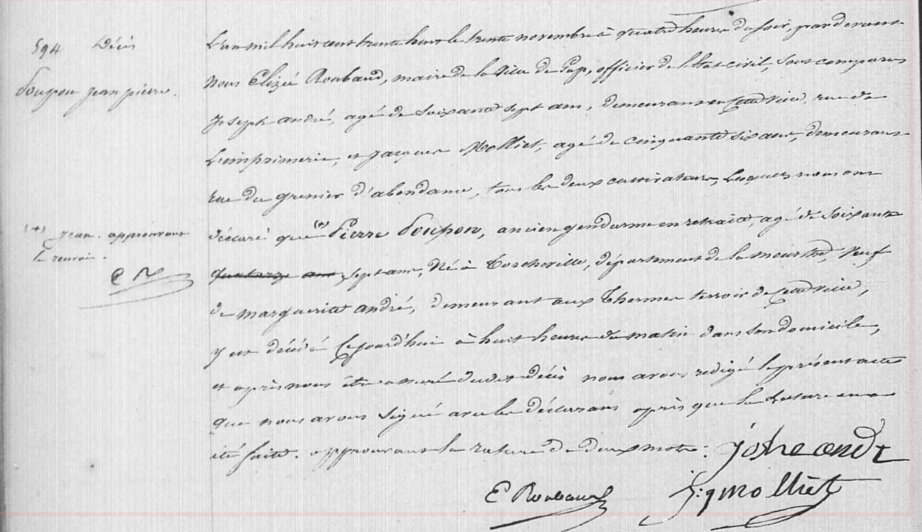 Décès 1838