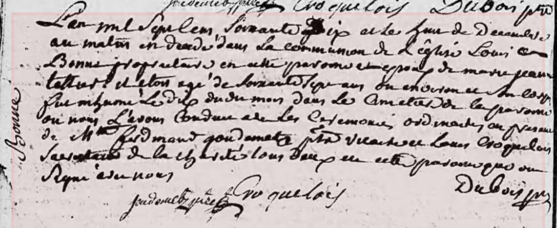 Décès 1770