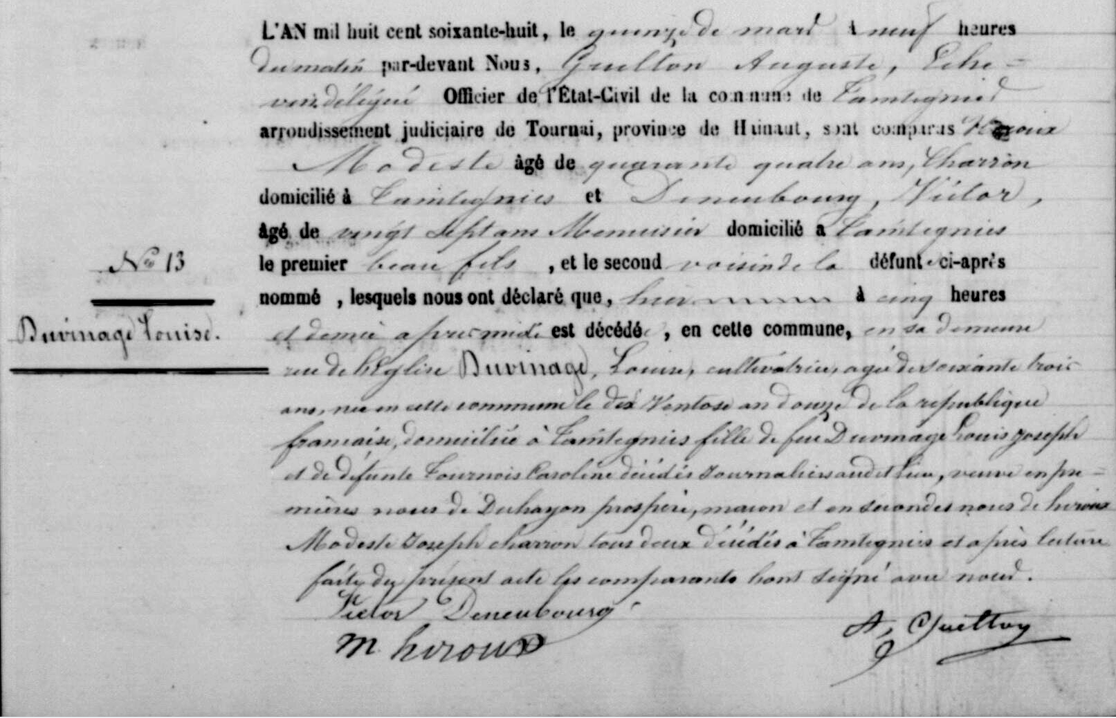 Décès 1868