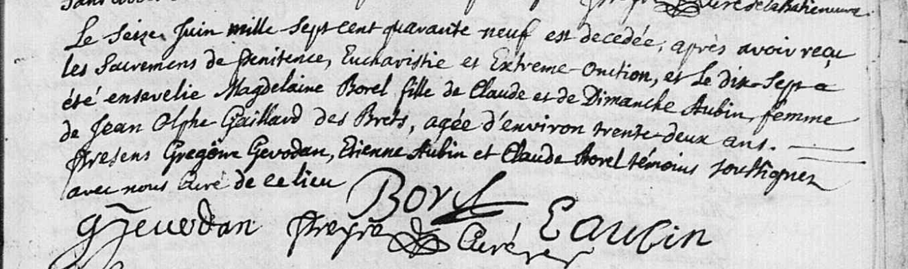 Décès 1749