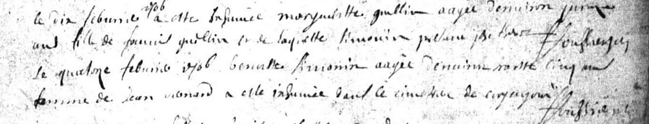 Décès 1706