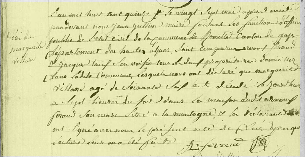 Décès 1815