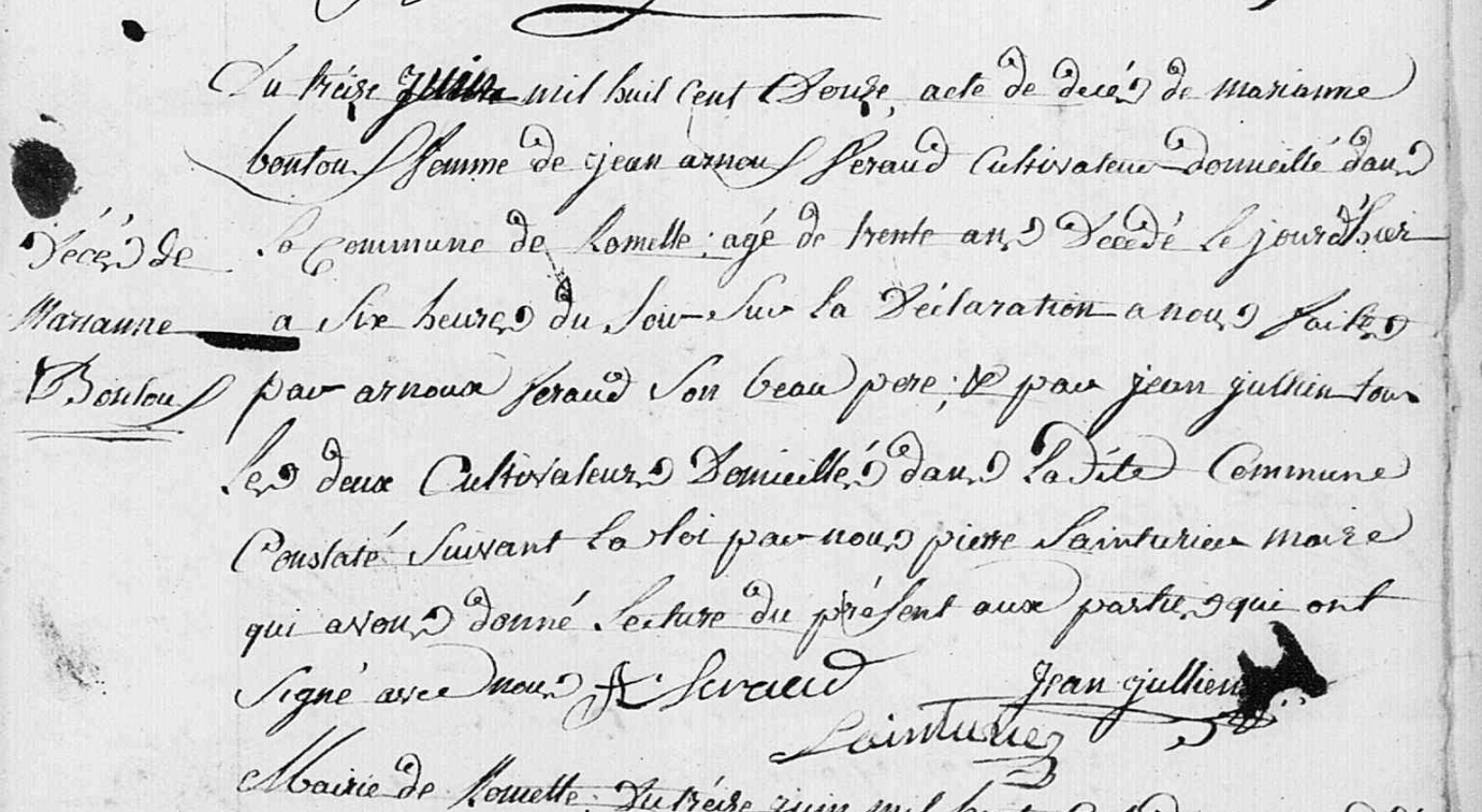 Décès 1812
