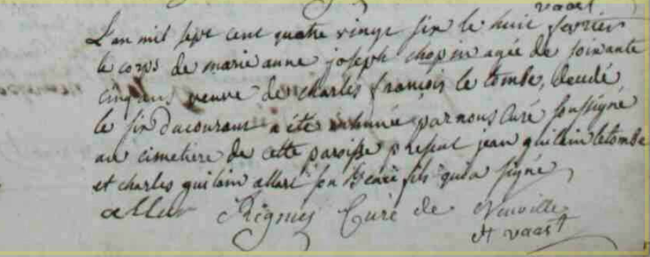 Décès 1786