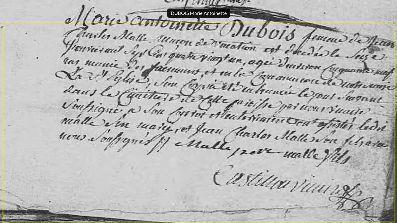 Décès 1781