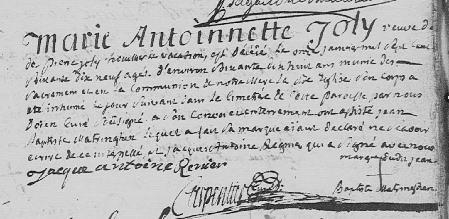Décès 1779
