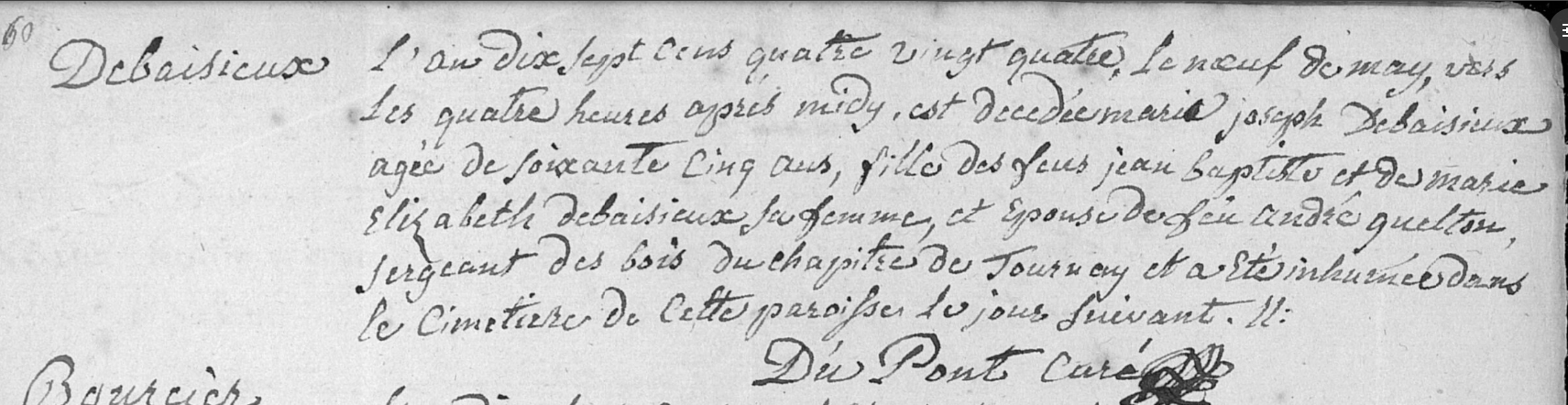 Décès 1784