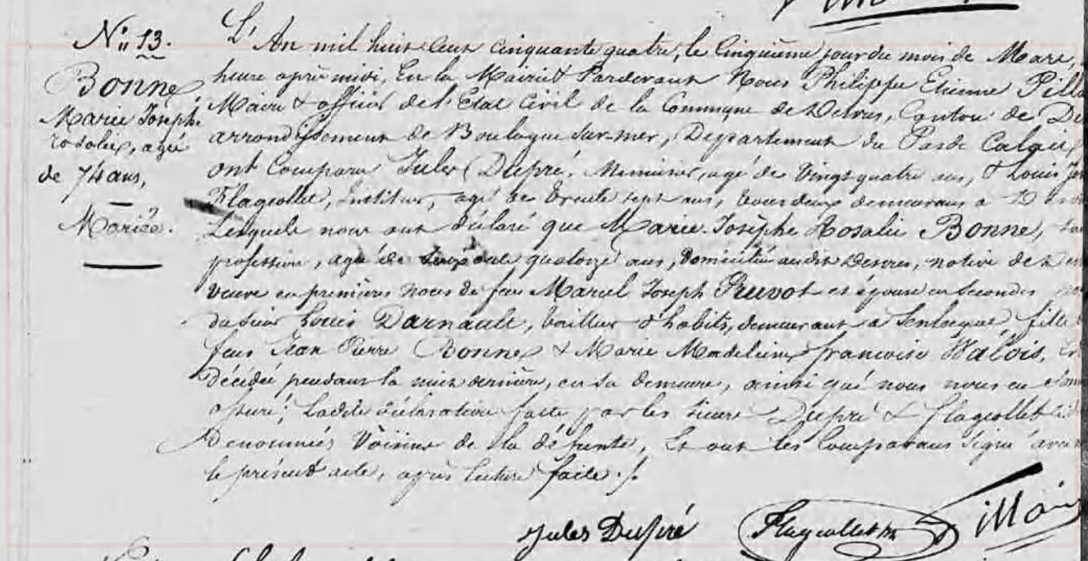 Décès 1854
