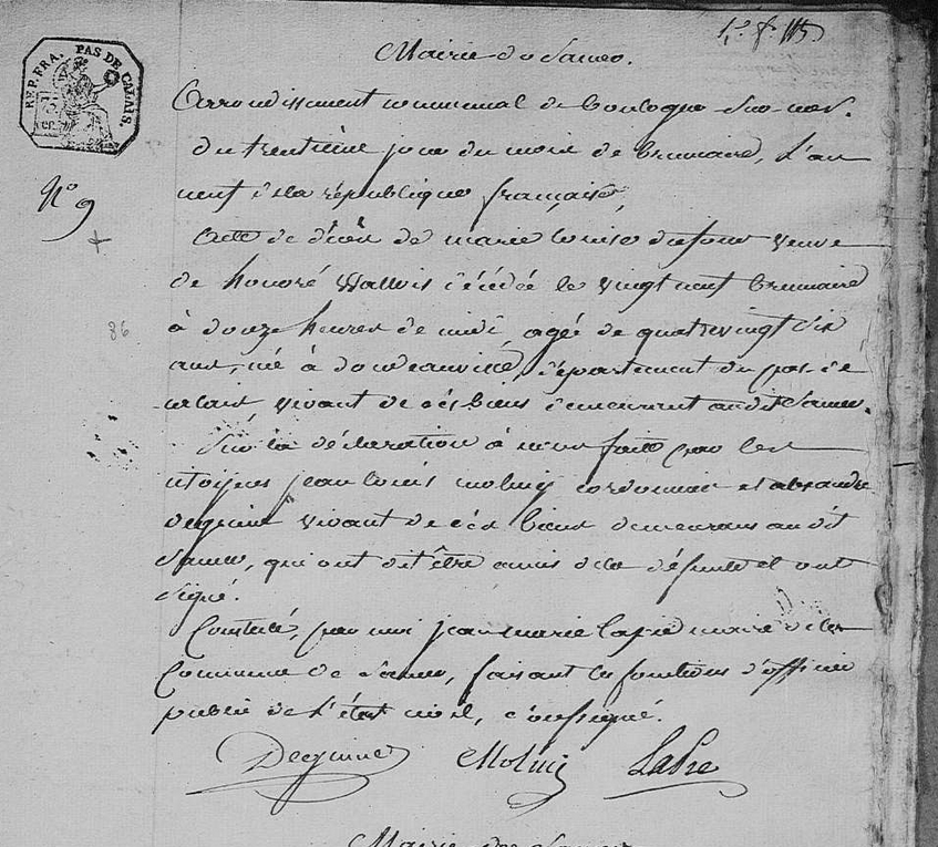 Décès 1800
