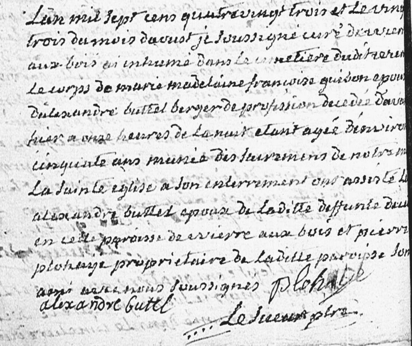 Décès 1783