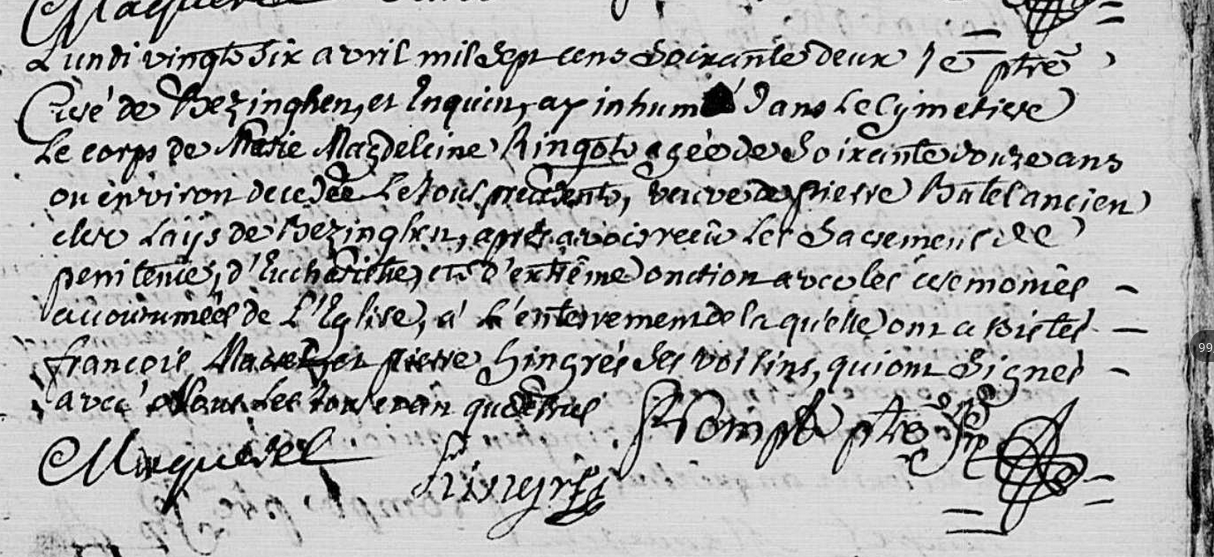 Décès 1762