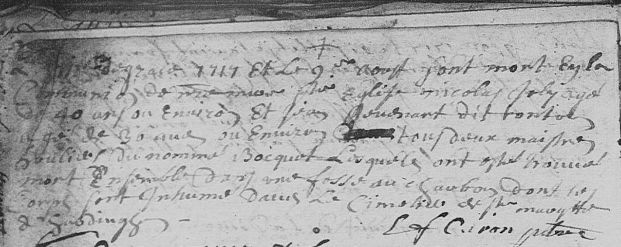 Décès 1717