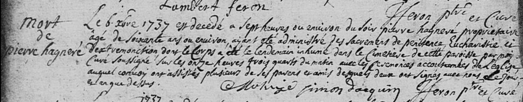 Décès 1737