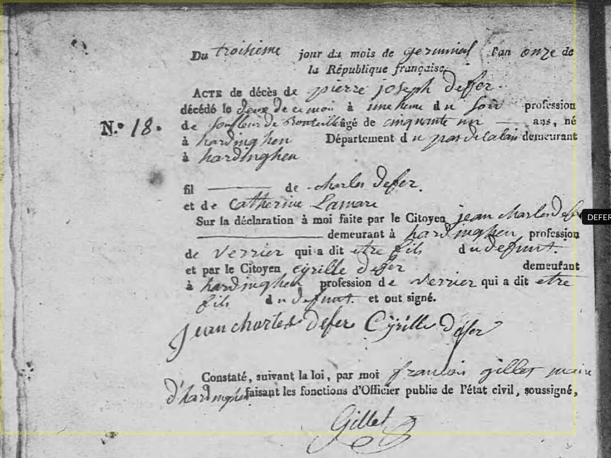 Décès 1803