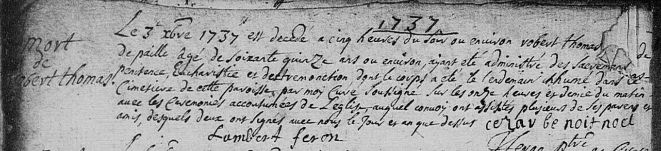 Décès 1737