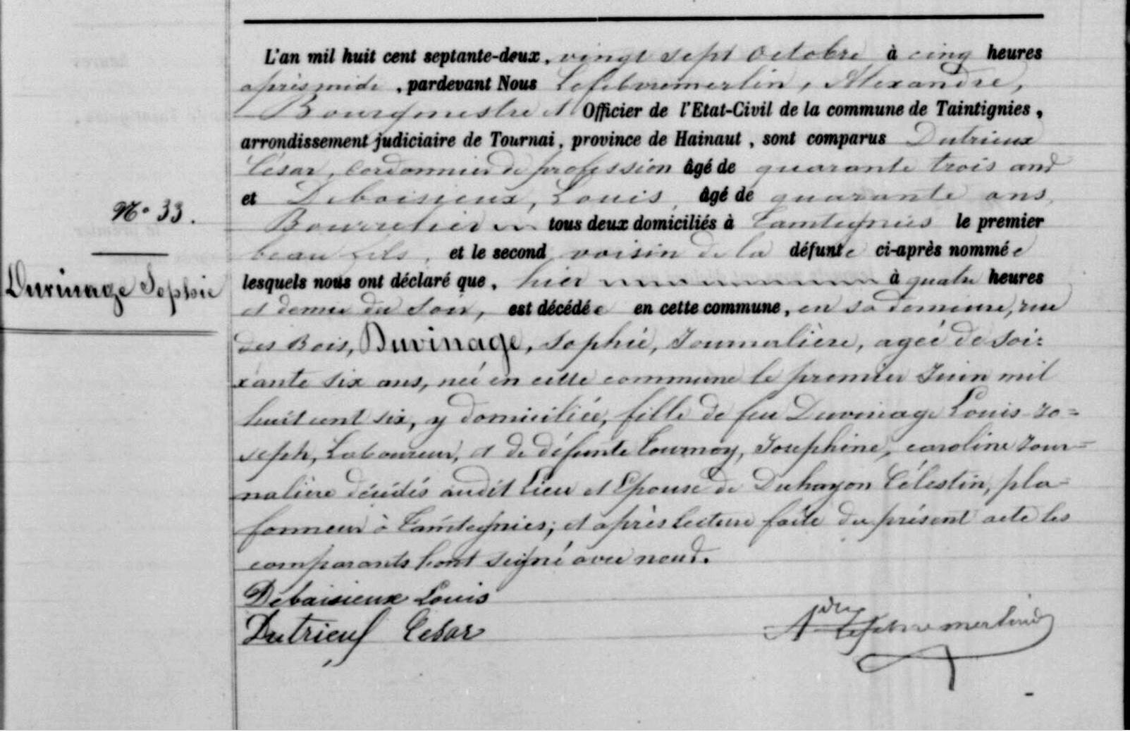 Décès 1872