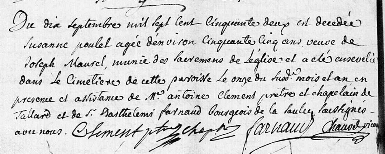 Décès 1752