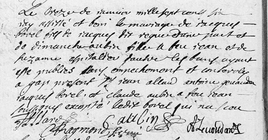 Mariage 1706