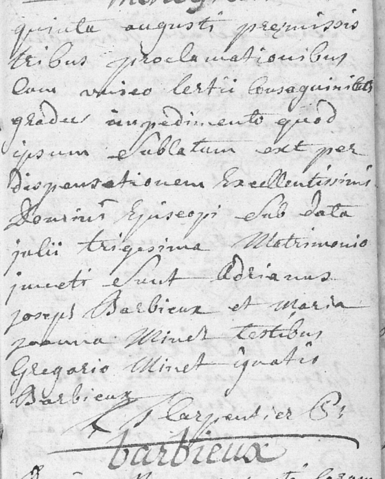 Mariage 1743