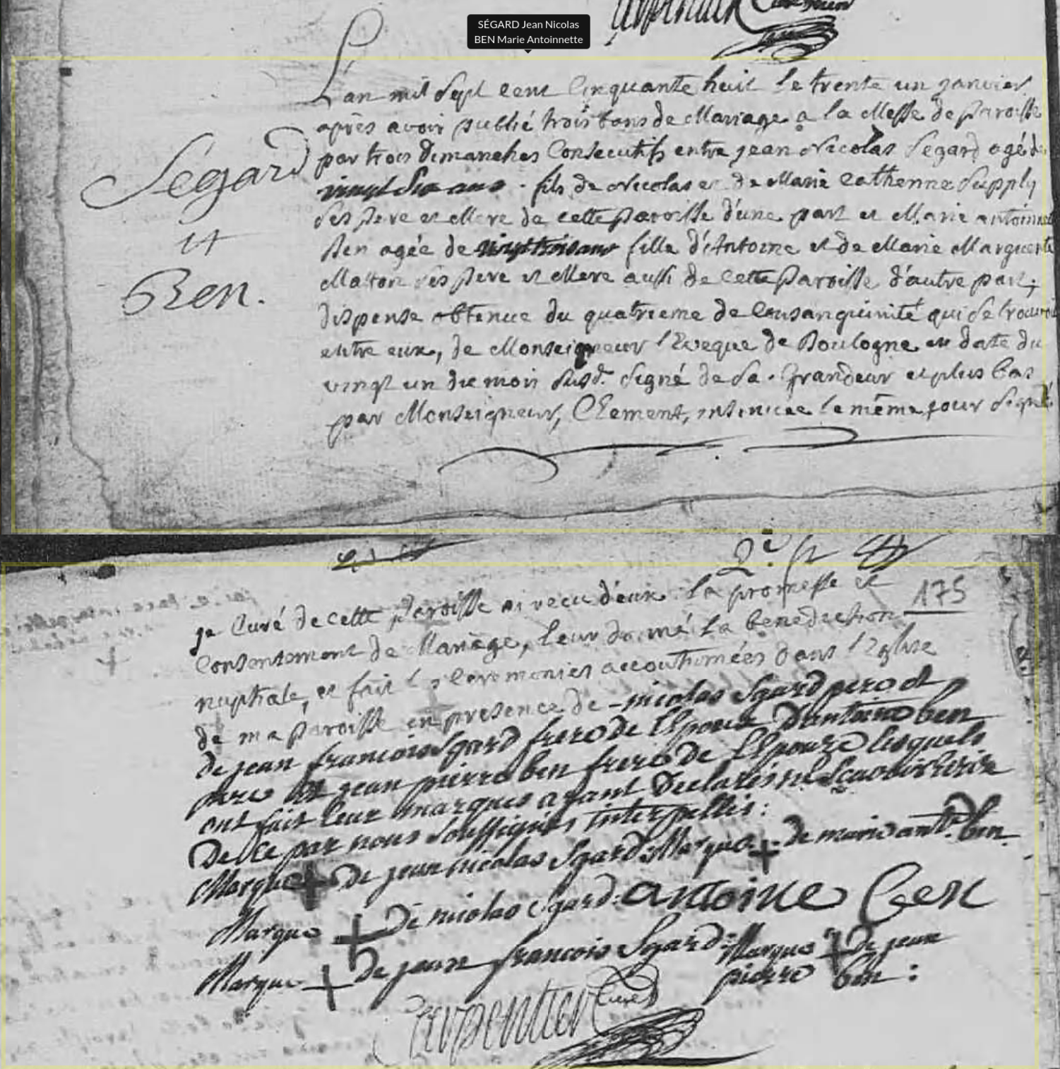Mariage 1758