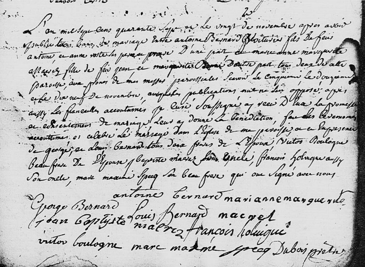 Mariage 1747