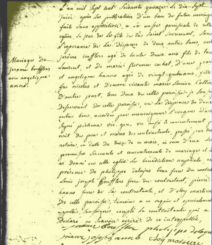 Mariage 1775