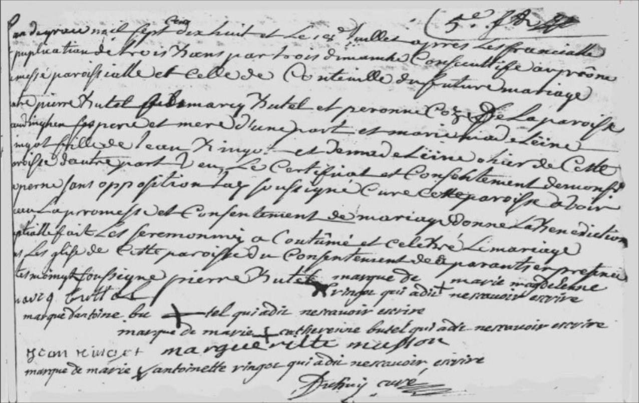 Mariage 1718