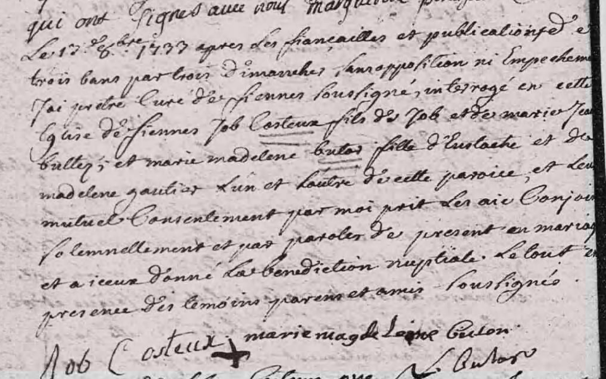 Mariage 1733