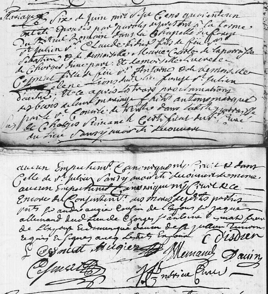 Mariage 1741