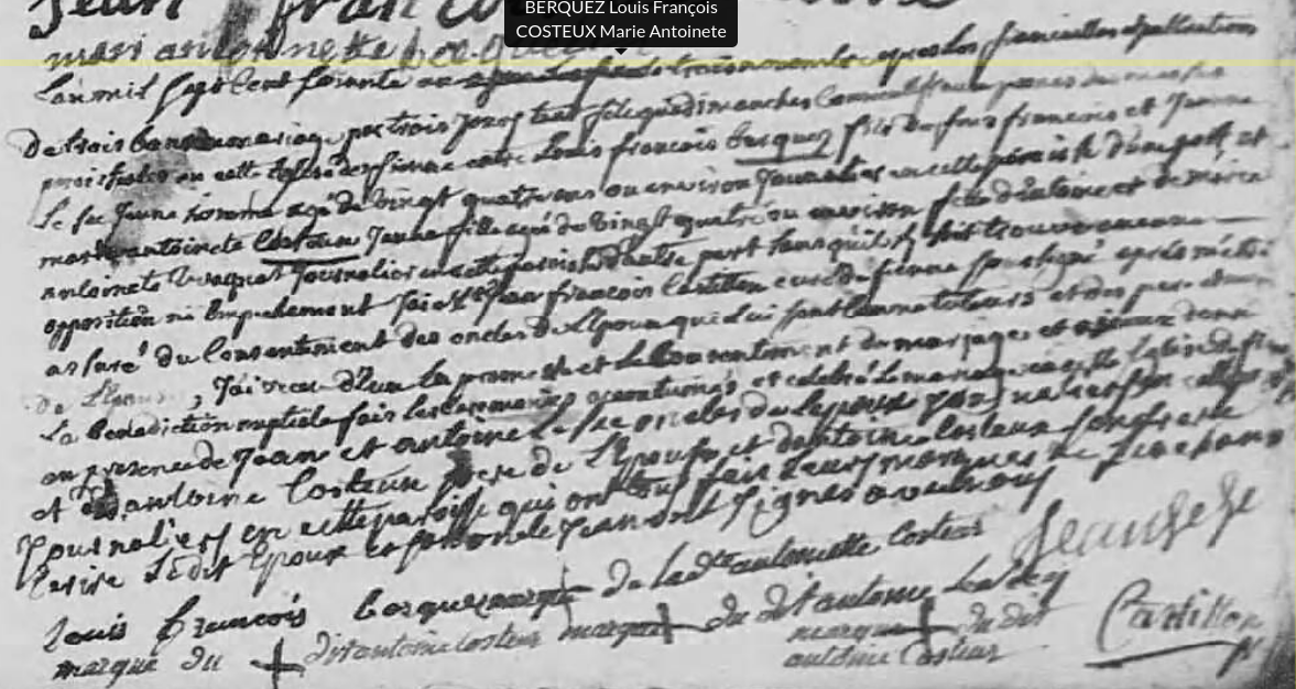 Mariage 1761