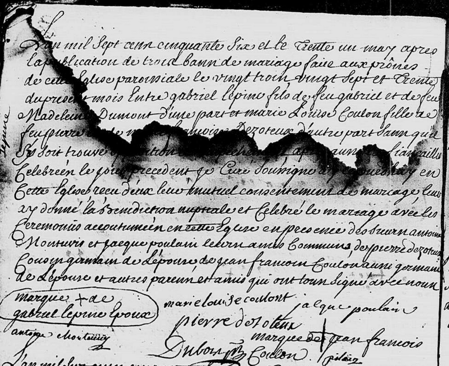 Mariage 1756