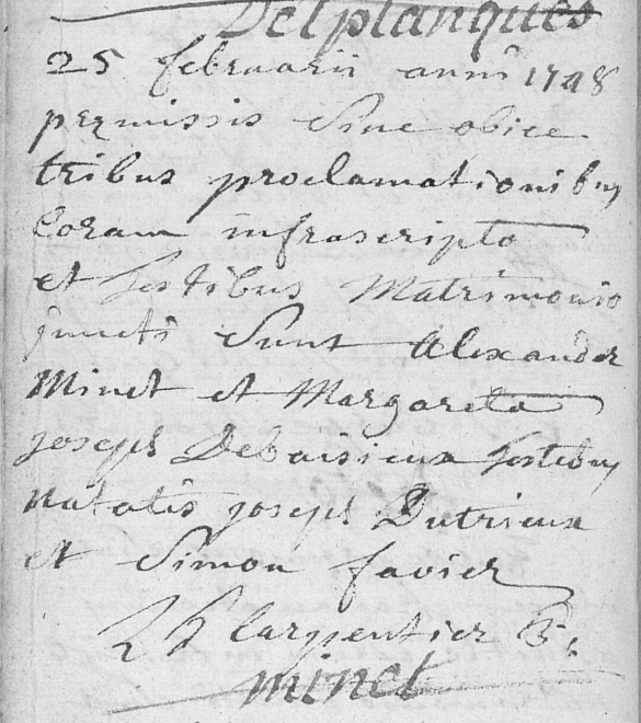 Mariage 1748