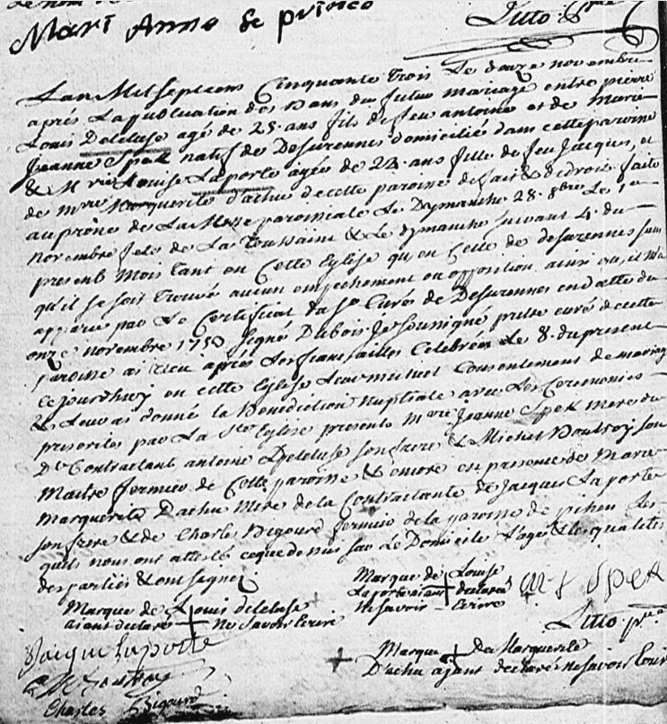 Mariage 1753