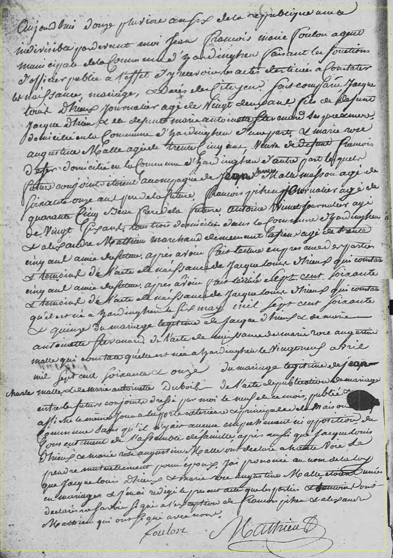 Mariage 1798