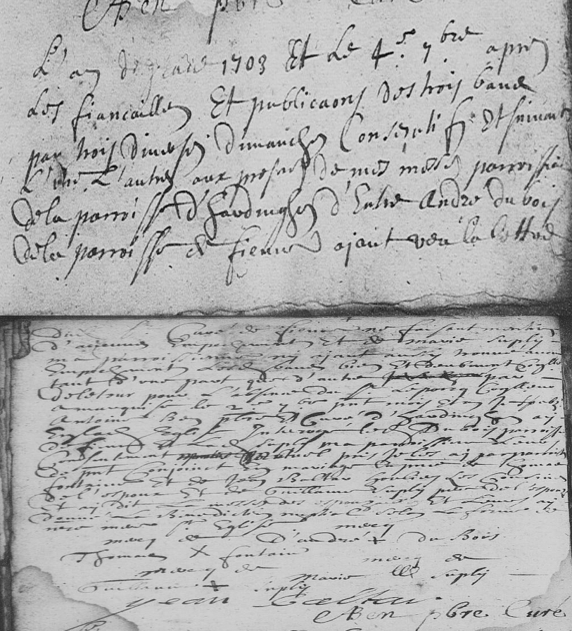 Mariage 1703