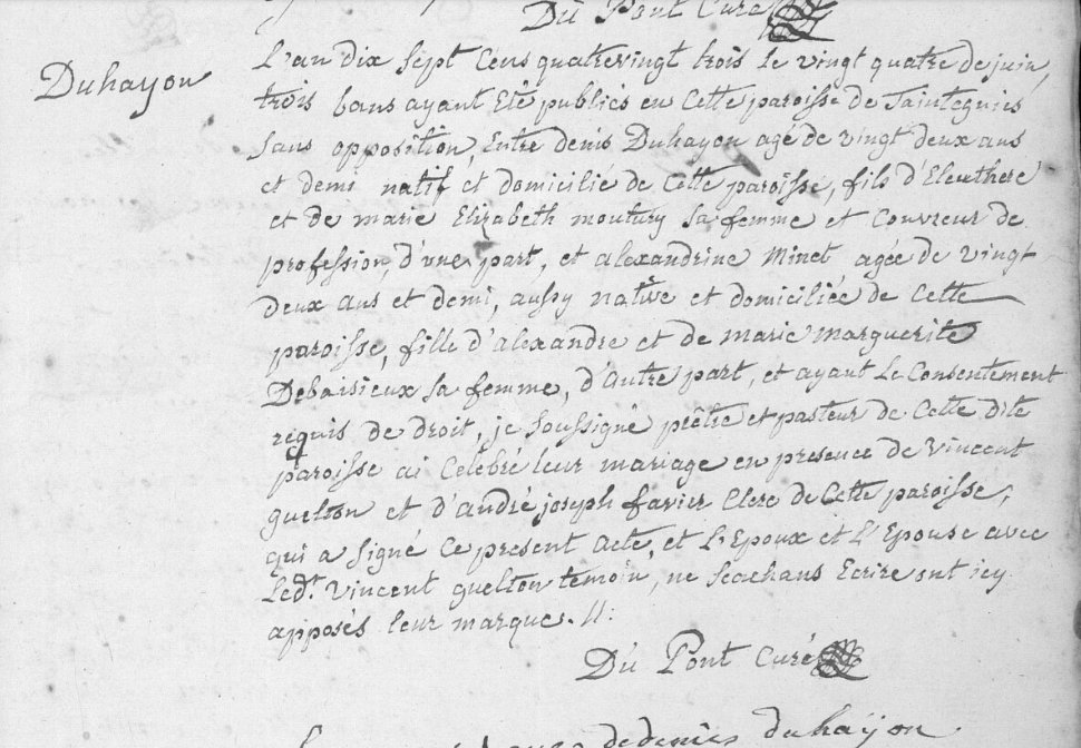 Mariage 1783