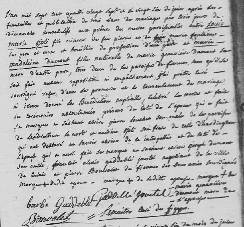 Mariage 1787